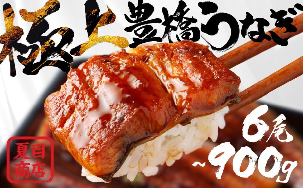 極上 豊橋うなぎ 蒲焼 6尾 ~900g 夏目商店