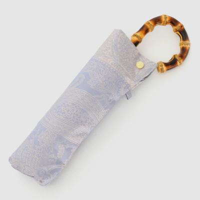 ふるさと納税 富士河口湖町 槙田商店【晴雨兼用】折りたたみ傘 kirie ペイズリー:アイスブルー