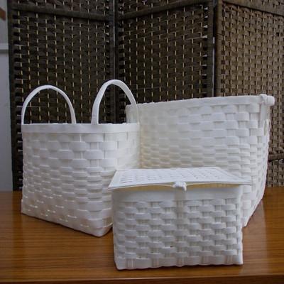 ふるさと納税 紋別市 収納ボックス3点セット(白系)
