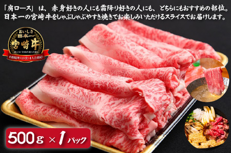 【DAS005・おためし特別提供品】宮崎牛肩ローススライス　500ｇ