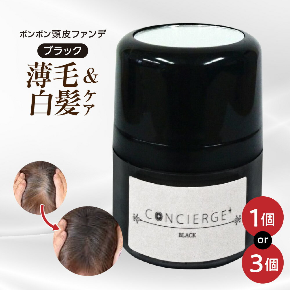 【ふるさと納税】ポンポン頭皮ファンデ ブラック 薄毛対策 白髪隠し 頭皮カバー ポンポン容器 ミラー付きキャップ 手が汚れない 衛生的 むらなく 簡単 気軽 鏡なし 送料無料 大阪市 大阪府