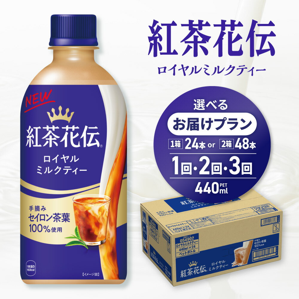【ふるさと納税】 紅茶花伝 ロイヤルミルクティー 【 選べる 本数 お届け回数 】 440ml PET 24本 48本 単品 定期便 2ヶ月 3ヶ月 手摘み セイロン茶葉 100% ミルクティー 紅茶 ミルク ペットボトル 飲料 ソフトドリンク 北海道 札幌市