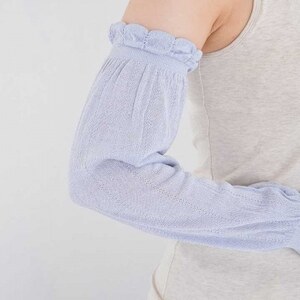 シルク100%　日よけ対策アームカバー　ラベンダー(2285-7193)【1322682】