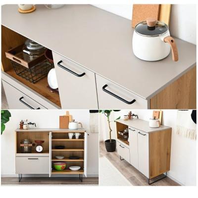 ふるさと納税 大川市 サイドボード 木製 幅120cm メラミン グレー |  | 02