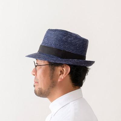 ふるさと納税 春日部市 春日部市伝統工芸品 田中帽子店　麦わら中折れ　ノア　ブルー　頭囲59cm(UK-H005-L-BL) |  | 02