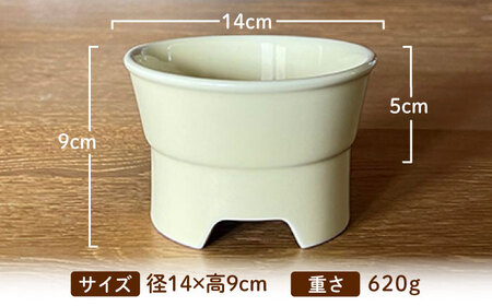 【美濃焼】 陶器製ペット用フードボウル 丸高台フードボウル M クリームレモン pet112 瑞浪市 / ながしまプランニングオフィス エサ入れ 餌皿 犬 猫 [AZBM137]