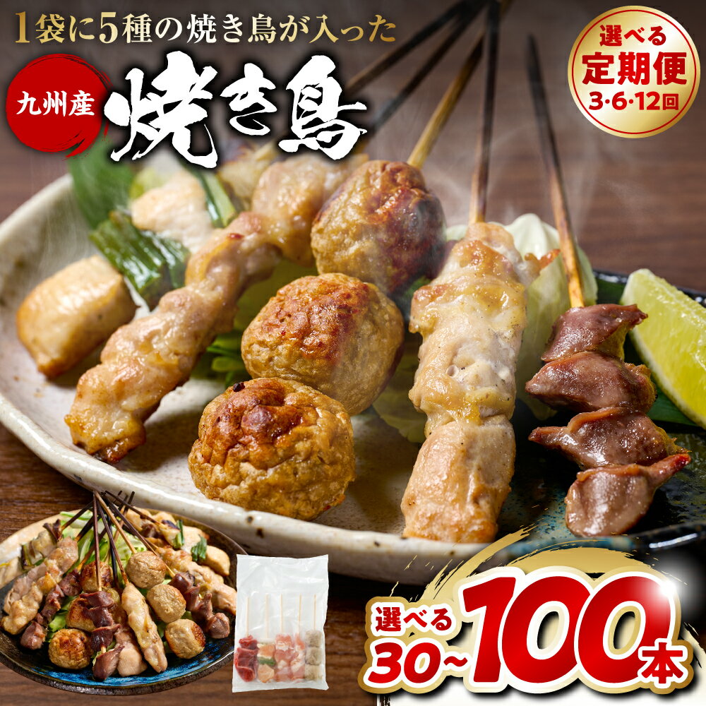 【ふるさと納税】 やきとり5種 30本～100本 ＼楽天限定企画あり／ 【選べる容量・配送回数】 焼き鳥 やきとり 焼鳥 国産 鳥肉 鶏肉 国産鶏 やきとり串 焼き鳥串 焼鳥串 焼き鳥丼 やきとり丼 焼鳥丼 九州産 冷凍