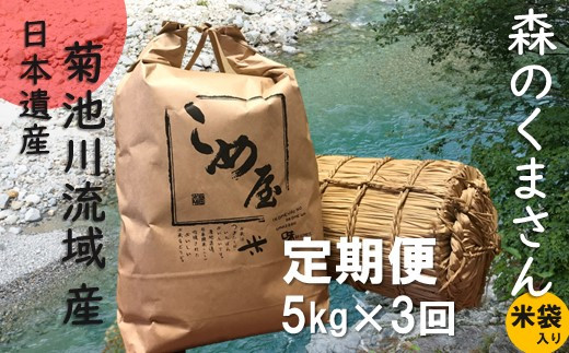 
【定期便3回】 熊本県産 「森のくまさん」 5kg×3か月
