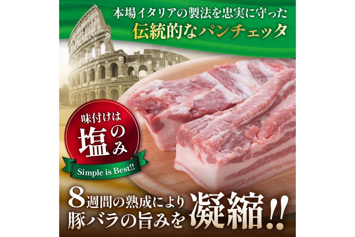 【定期便 隔月×3回】パンチェッタブロック（豚バラ肉の塩漬け）　約200g×2袋 ふるさと納税 豚肉 塩漬け ふるさと納税 ベーコン ふるさと納税 パンチェッタ 豚バラ 塩漬け スペイン料理