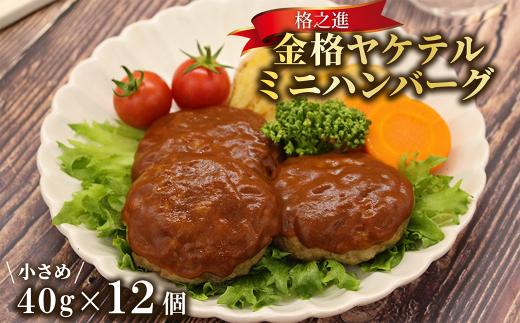 《格之進》金格 ヤケテル ミニハンバーグ 12個（4個×3パック） ハンバーグ レトルト 個包装 惣菜 おかず 弁当 湯煎 湯せん 温めるだけ 小分け 冷凍食品 冷凍 調理済 簡単調理 ハンバーグ湯煎 冷凍ハンバーグ 返礼品 国産牛 黒毛和牛 お取り寄せ ギフト 人気  岩手県一関市