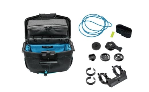 [レックマウントプラス] ライドオンバッグ(ブラック/ターコイズ)+ハンドルバー専用ベースマウント【R+Bag-BKTQ-DM35】「Ride On Bag とベースマウント(R+B-DM35)のセット品」 [№5346-1844]