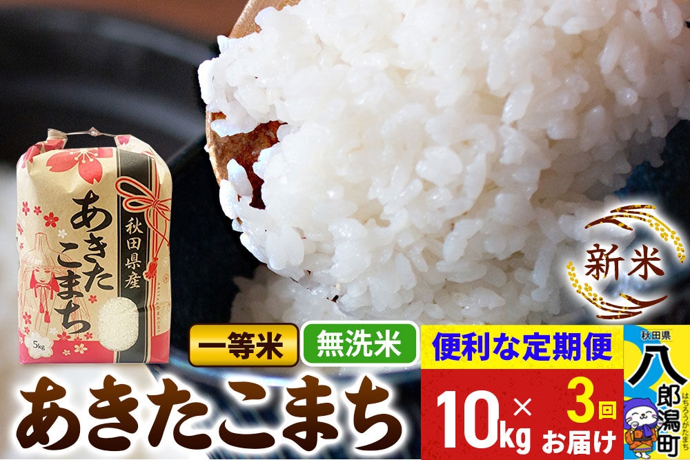 
                  《新米》《定期便3ヶ月》あきたこまち 一等米 10kg【無洗米】 令和8年産 秋田県産 こまちライン [新米 こまちライン あきたこまち ブランド米 お米 白米 精米 米どころ 秋田 秋田県産]
                