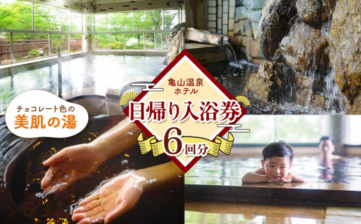 天然自噴温泉 亀山温泉ホテル 日帰り入浴券（６回） | 亀山温泉ホテル 日帰り 入浴券 温泉 天然温泉 オススメ 千葉県 君津市 きみつ