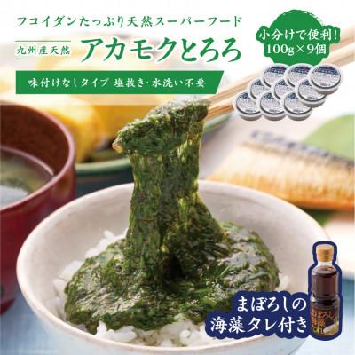 ふるさと納税 宇土市 【3ヵ月毎定期便】国産　天然あかもくとろろ100g×9個海藻たれ付き!全4回