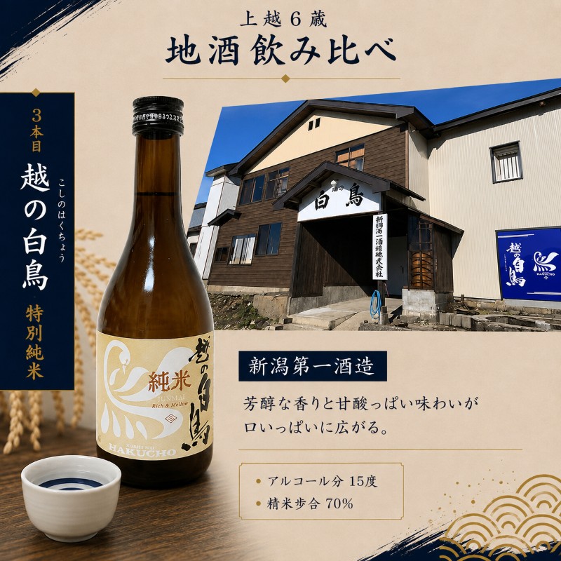 上越 地酒 飲み比べセット 300ml×6種  新潟の酒と米 まいどや 新潟 にいがた 上越 新潟の酒と米 まいどや