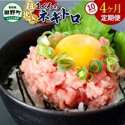 ふるさと納税 田野町 〜四国一小さなまち〜≪カネアリ水産≫まぐろのネギトロ 800g(80g×10パック)★4ヶ月定期便★