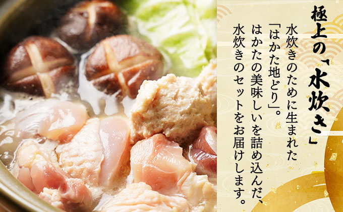 はかた地どり水炊きセットA 2〜3人前【CV007】水炊き 地どり 地鶏 鍋 鶏 水炊きセット 大木町