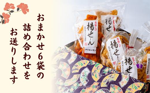 揚せん 6種 おまかせ 詰合せサクッとした食感に香ばしい揚せん 一度食べたらやみつき！国産米100％使用の草加堂の揚せん！ | 埼玉県 草加市 揚げせん せんべい おいしい 美味しい 煎餅 お煎餅 味