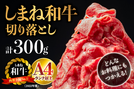 A4等級以上 しまね和牛 切り落とし 300g(お試しセット) すき焼き しゃぶしゃぶ 島根和牛 NK-3 牛肉 黒毛和牛 切落し 切り落とし 肉 江津市