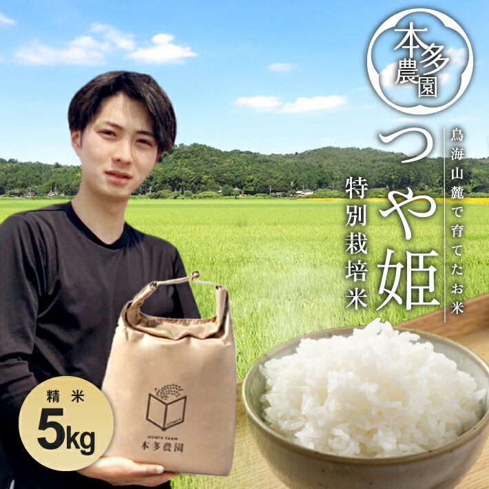 【ふるさと納税】≪新米予約≫ つや姫 精米 5kg 令和7年産米 特別栽培米 山形県酒田産 ご希望の時期頃お届け 東北 山形県 酒田市 庄内地方 庄内平野 米 お米 白米 ブランド米 ご飯 ごはん 農家直送 産地直送 本多農園