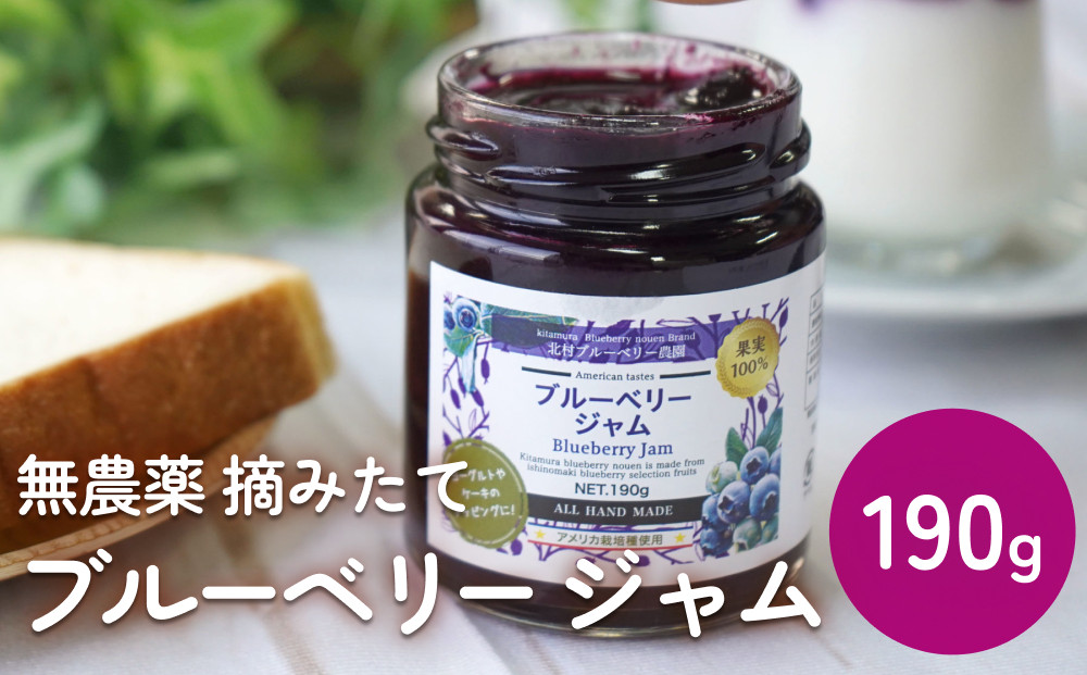 
                  ＜ 先行予約 ＞ ブルーベリージャム 190g 無添加 摘みたて 手作り 果実 100% アントシアニン トッピング 冷蔵 宮城県 宮城 石巻市 石巻
                