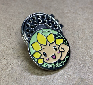 【ピンバッジ赤／マグネットマーカーピンク】ざまりん ゴルフグッズセット6 ※着日指定不可