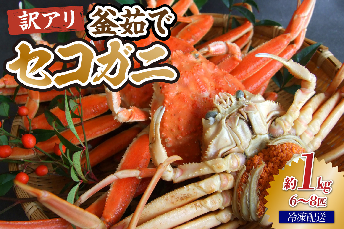 兵庫県香住産 訳あり茹でセコガニ1kg 冷凍【令和8年11月中旬以降発送予定】 カニの本場兵庫県香美町 香住漁港 せこがに かに 蟹 セコ 訳あり国産 刺身 しゃぶしゃぶ 焼きガニ 鍋 カニ鍋 かにすき 脚 足 爪 身 肩 ランキング 大人気 人気 香美町 兵庫県 香住 日本海 宿院商店 33-40