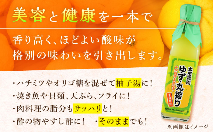 【全3回定期便】ゆず丸搾り 200ml 2本 柚子 熊本 山都町【本田農園】[YDL019]