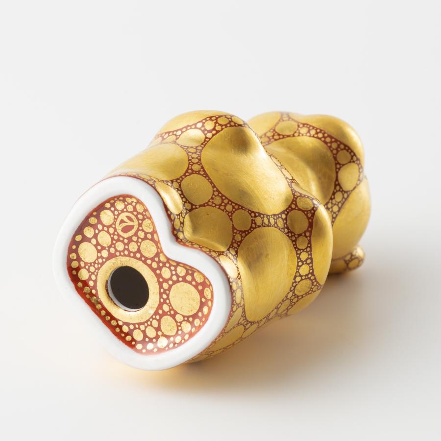 ＜momoco＞有田焼　momoco bear【小野鉄兵　金襴手ドット赤】