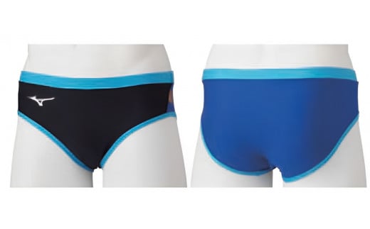 ミズノ　㉛競泳練習水着EXER SUITS（メンズスーパーショート）ブラック×ブルー　サイズ：XS