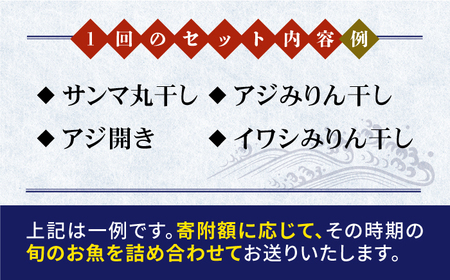 【全2回定期便】旬の海産物セットＡ《壱岐市》【朝市　マルミ海産物】サンマ  丸干し アジ みりん干し  魚[JCY022]