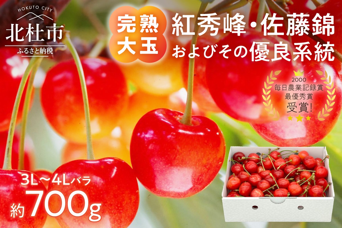 
                  【2027年先行予約】完熟大玉・さくらんぼ（3L～4Lバラ 約700g）　さくらんぼ 佐藤錦 紅秀峰 チェリー 果物 フルーツ くだもの サクランボ岩原果樹園 山梨県 北杜市
                