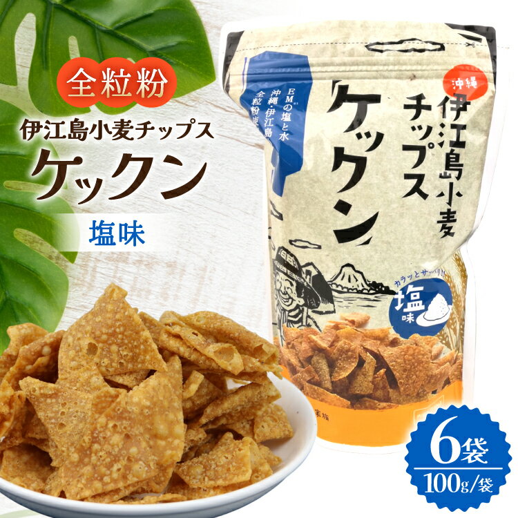【ふるさと納税】 スナック 伊江島 小麦チップス ケックン 塩 6袋 セット [伊江島物産センター 沖縄県 伊江村 ie47bde210027] スナック菓子 お菓子 チップス おやつ おつまみ いえじま家族 ケックン ケックンチップス