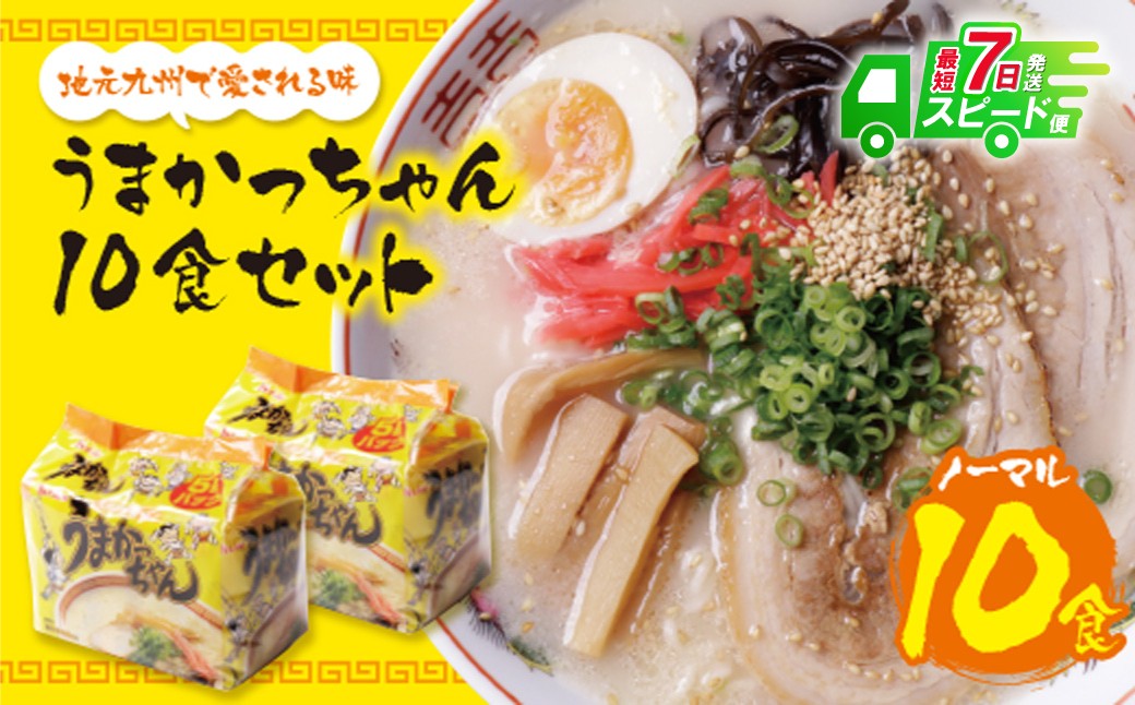 
            W55-10 【7営業日以内発送】うまかっちゃん 豚骨ラーメン 10食セット
          