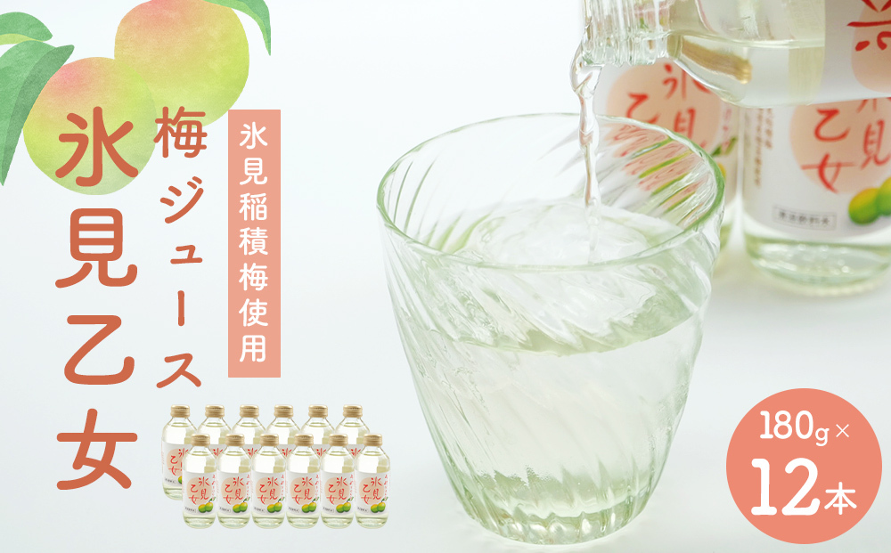 梅ドリンク氷見乙女（12本セット）　【果実飲料・ジュース】