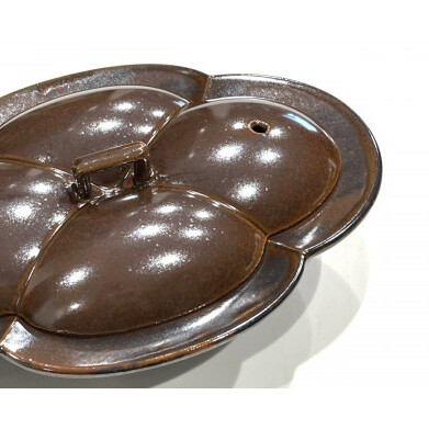 有田焼 飴釉 木瓜 蓋付耐熱皿 直火OK 24to3 西富陶磁器 A20-405_イメージ4