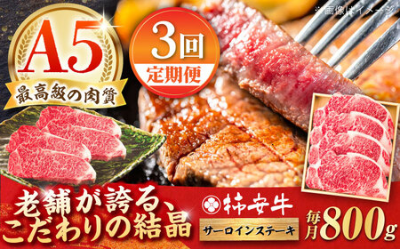 【3回定期便】 サーロインステーキ 800g AMBW027 和牛ステーキ 和牛ステーキ 和牛ステーキ