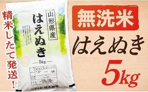 
                  【令和8年産予約】【無洗米】山形県産はえぬき5kg
                