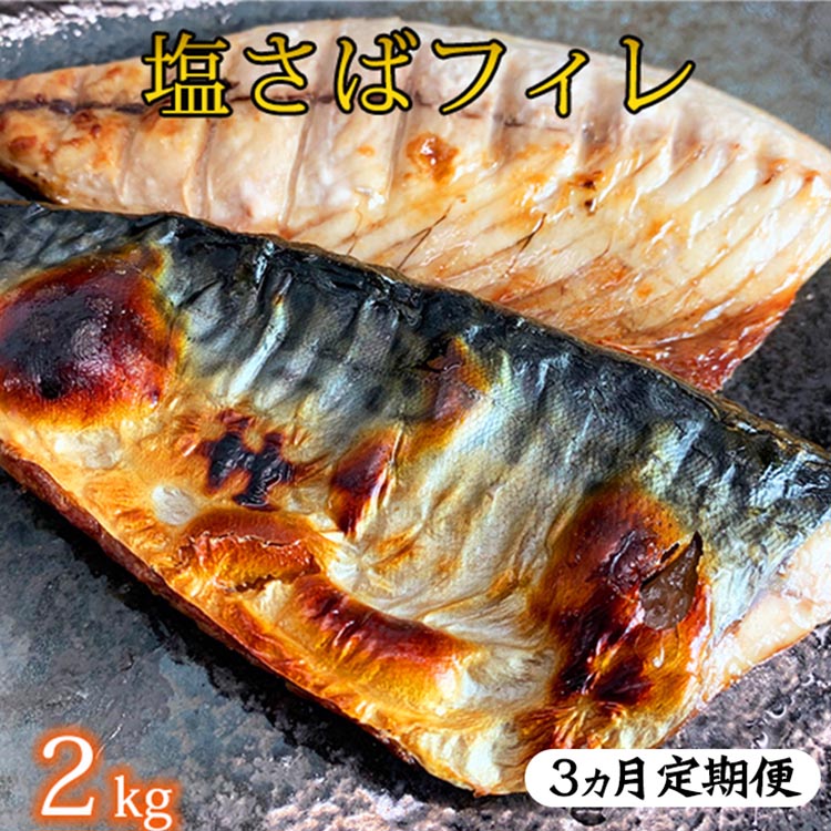 【毎月定期便】【ご家庭用　訳あり】塩さばフィレ2kg 全3回 ※離島への配送不可