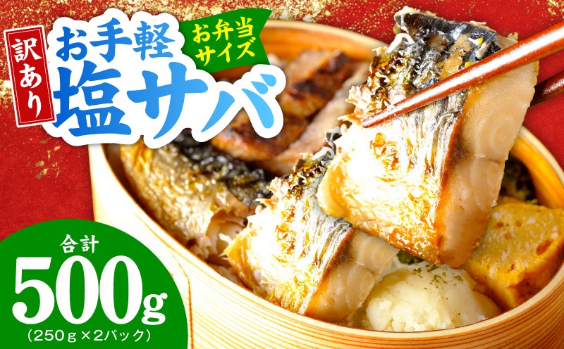099H4469 【お弁当サイズ】塩さば 500g（250g×2P）【生活応援 サバ 小分け 青魚 塩鯖 塩サバ 切身 塩焼き 焼きさば 焼き鯖 人気 冷凍 冷凍食品 おかず 惣菜 訳あり サイズ不揃い】