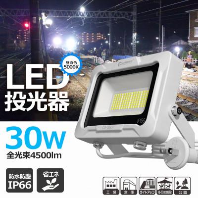 ふるさと納税 貝塚市 LED投光器 30W スタンドライト コンセントプラグ付き 5mコ-ド 4500LM LD-30CP
