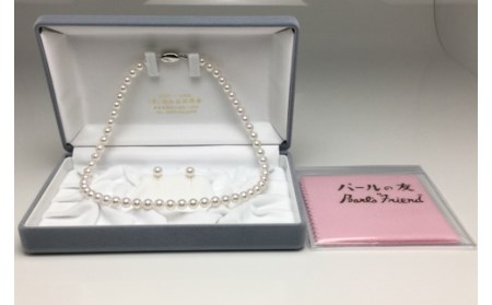 老舗の真珠専門店・高品質アコヤ真珠ネックレスセット6.5～7.0ミリ（イヤリング） / あこや真珠 ネックレス 真珠 真珠ネックレス イヤリング 伊勢志摩 志摩 三重県 アクセサリー ギフト パール 