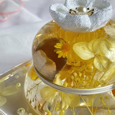 ふるさと納税 荒川区 【かがみもちりうむ】固まるハーバリウムで作る鏡餅のお飾り(イエロー)【071-005-2】 |  | 01