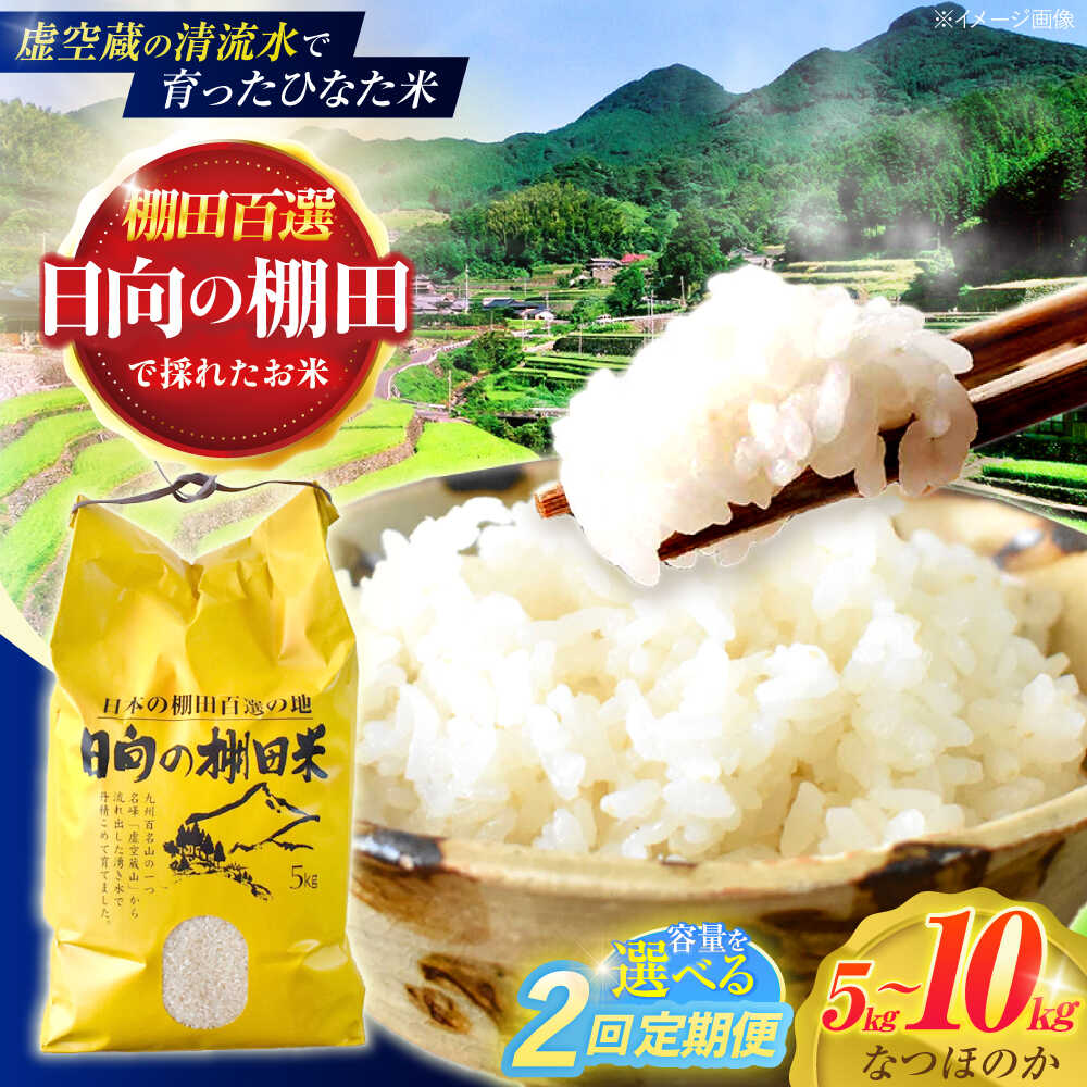 【ふるさと納税】＜容量選べる！＞【2回定期便】虚空蔵の清流水で育った棚田米『ひなた米』 5kg・10kg【木場中山間管理組合】[OCM042]