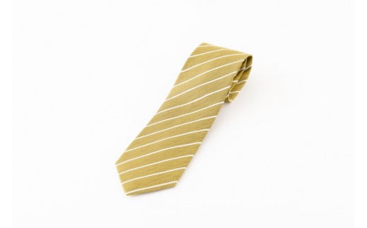 
【西陣活性化を応援！】シルク100％西陣織ネクタイ（ストライプ白ライン・ゴールド）
