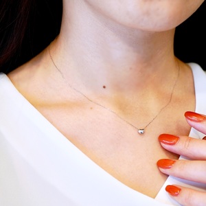 K18WG 18金 ホワイトゴールド 地金 ハート ペンダント ネックレス シンプル 保証書付 61151 242-058-b