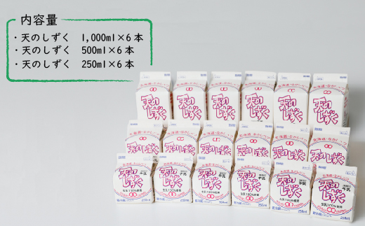 天のしずく　詰め合わせセットＢ(1000ml×6本・500ml×6本・250ml×6本,合計10.5L)　【51002】_イメージ2