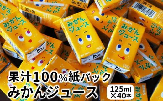 
果汁100％紙パックみかんジュース125ml×40本_1521R
