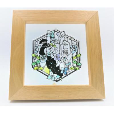 ふるさと納税 川越市 KOEDO川越硝子「切り絵ガラスアート」M(芒種)