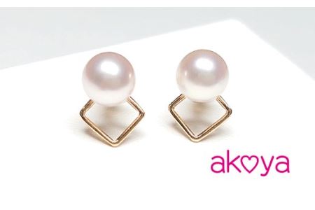 【063-01】akoya ちいさなスクエアピアス(K18YG)